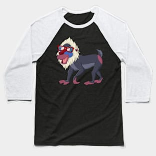 Patriotic Baboon With America Flag Sunglasses 4Th Of July Baseball T-Shirt